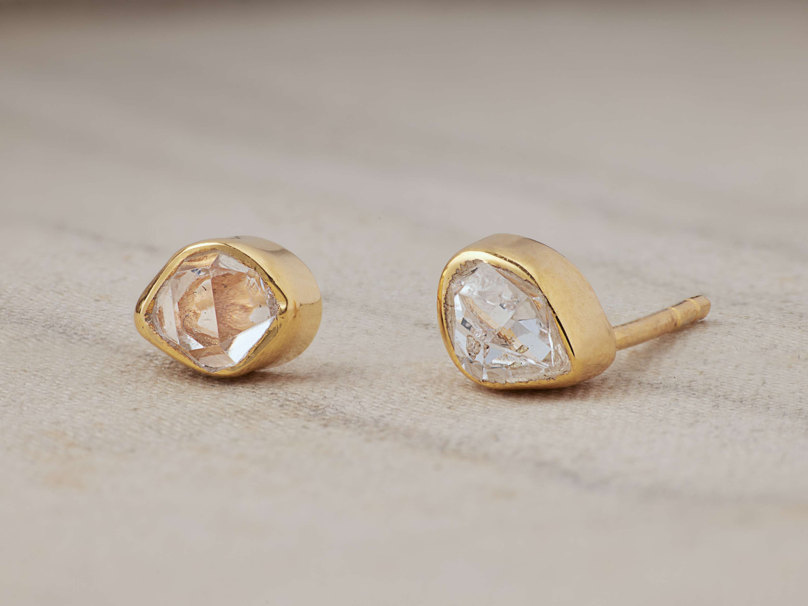 Darian Herk Diamond Bezel Stud Earrings